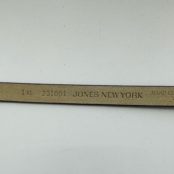 Vintage 1980s Black Brass Buckle Jones New York Belt 1X  Fits 32-35 Taiwan - Picture 3 of 5